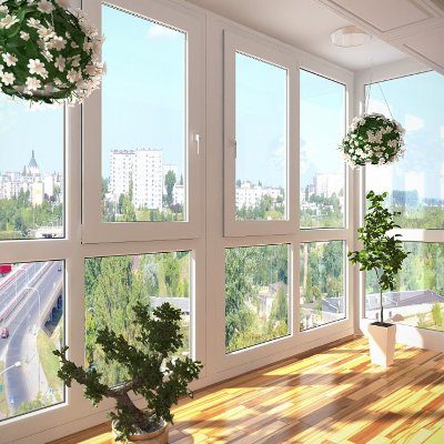 osveshhennyy-balkon-s-francuzskim-oste французское остекление делает балкон более светлым